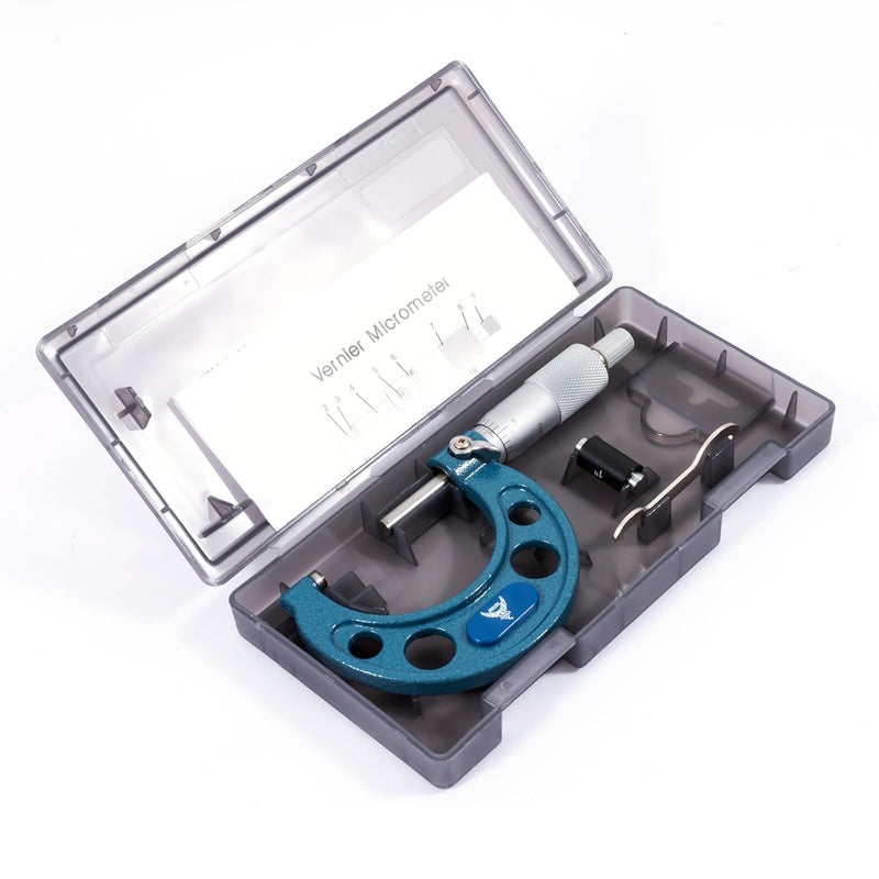 PEC TOOLS 1-2” Outside Micrometer, Industrial-Grade Precision Measuring Tool, Hardened Steel, High-Accuracy Micrometer with Ratchet Stop & Carbide-Tipped Measuring Faces for Machining & Engineering - Image 5